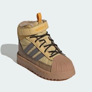 Adidas superstar winter trek Kids Tan and Gray shoes
